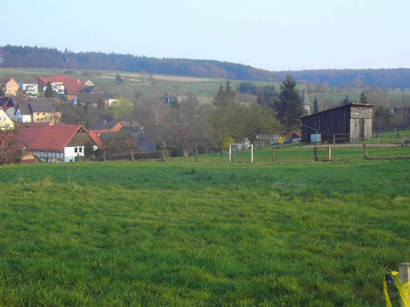 Dorfblick von Nordwesten - im Hintergrund der Bramwald